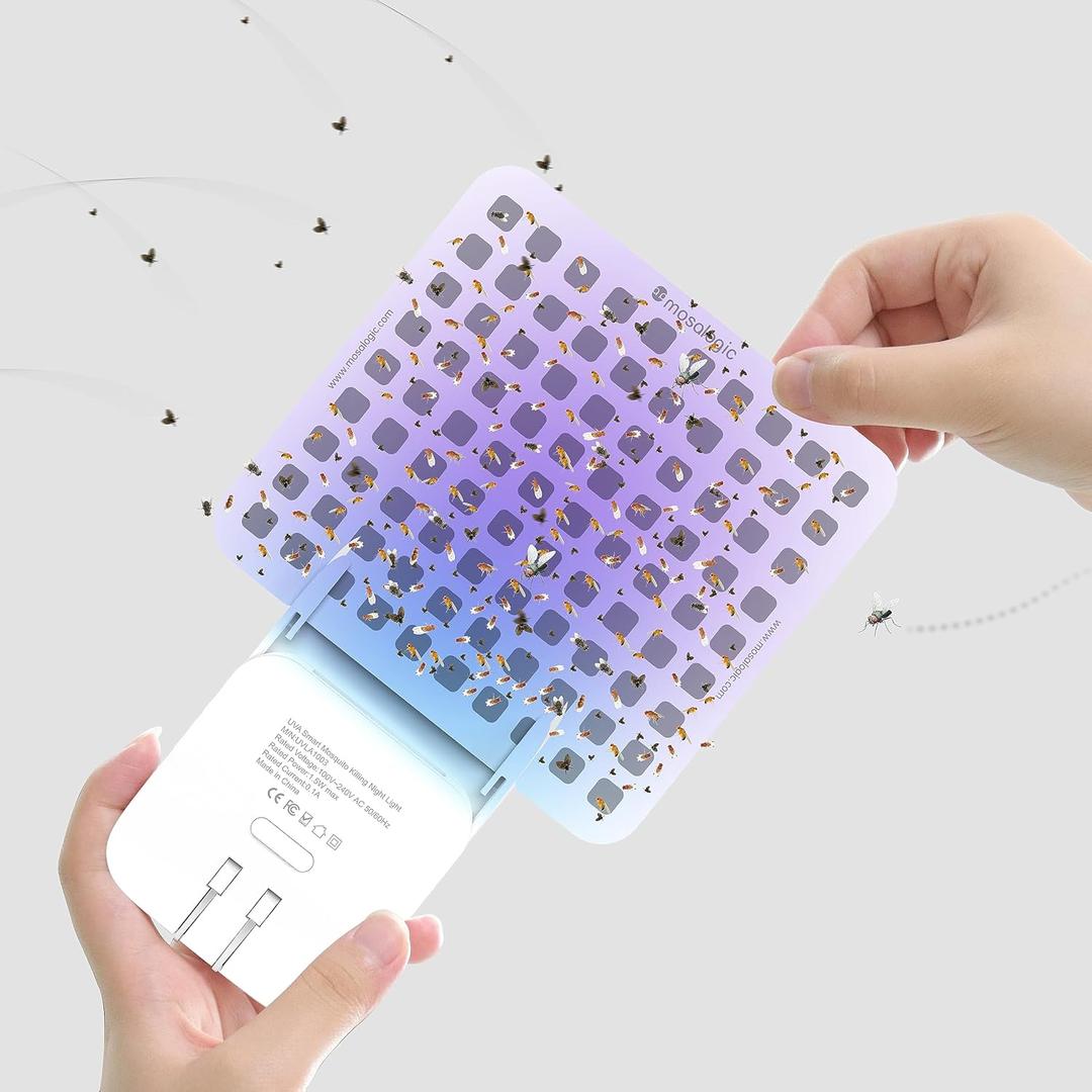 Mosalogic Updated Fly Trap Refills Sticky Card Replacement Glue Cards for Flying Insect Trap indoor-5pack (No Device)