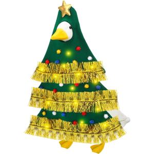 Outus Christmas Tree Goose Outfit 23 Inch Porch Goose Lighted Christmas Costume Holiday Geese Clothes for Plastic Geese Xmas Outdoor Garden Yard Patio Statue Decor (Classic)