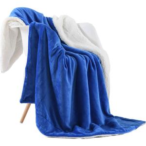 NANPIPER Flannel Blanket Reversible Sherpa Throw Blanket Super Soft Fuzzy Plush Fleece for Bed/Couch Lightweight(50"x60",Princess Blue)