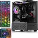 Prebuilt Gaming PC Desktop Computer,Intel Core i5 up to 3.6GHz,RX560 Graphics Card with 4GB Video Memory,16GB RAM, 512GB SSD,Windows11 Home,WiFi 5.0,RGB Fan x4
