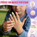 OPKssnails 96Pcs Press on Nails for Kids, Color gradient Fake Nails