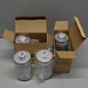 Amolliar Plastic Mason Jar Soap Dispenser with Pump Lid,16OZ Refillable BPA-Free Hand Soap Dispenser Set with Cute Lables, Farmhouse Decor for Kitchen Bathroom, Liquid Soap, Dish Soap (4 Pack, Silver)