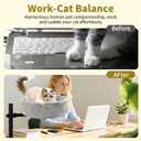Cat Desk Bed,360° Rotating & Height Adjustable Desk Cat Bed,Space Saving Modern Indoor Cats Nest Furniture Cozy Faux Fur Pet Nest Perch Hammock for Various Desktops,15.7" L*15.7" W*16.9" H,Grey