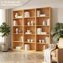 Large Bookshelf, 5-Tier Bookcase,Book Shelf,Open Storage Shelf, 5 Cube Book Shelves with Anti-Tipping Device, 23.6" x 11" x 70.9" Safe Wooden Shelving, for Living Room,Bedroom, Home Office, 23.6" W x 11.02" D x 70.87" H