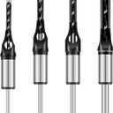 4Pcs Square Hole Drill Bits High Speed Steel Mortising Chisel Drill Bit High Hardness Woodworking Hole Saw Twist Drill Bit Set with 1/4inch 5/16inch 3/8inch 1/2inch for Wood ZHAZHAMO(4PCS)
