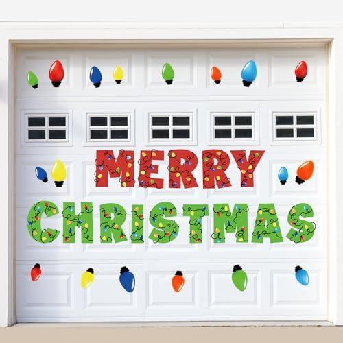 Christmas Bulb Light Window Clings - Winter Car Refrigerator Decorations Stickers for Holiday Xmas Home Kitchen Living Room - Door Window Seasons Decals Pack of 3