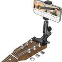 Guitar Phone Holder, [Strong Metal Clip] Guitar Phone Mount for Electric Guitar, Ukulele, Bass, Mandolin, Banjo, Sitar, Compatible with iPhone 16 Pro Max, Galaxy and All 4-7" Smartphone