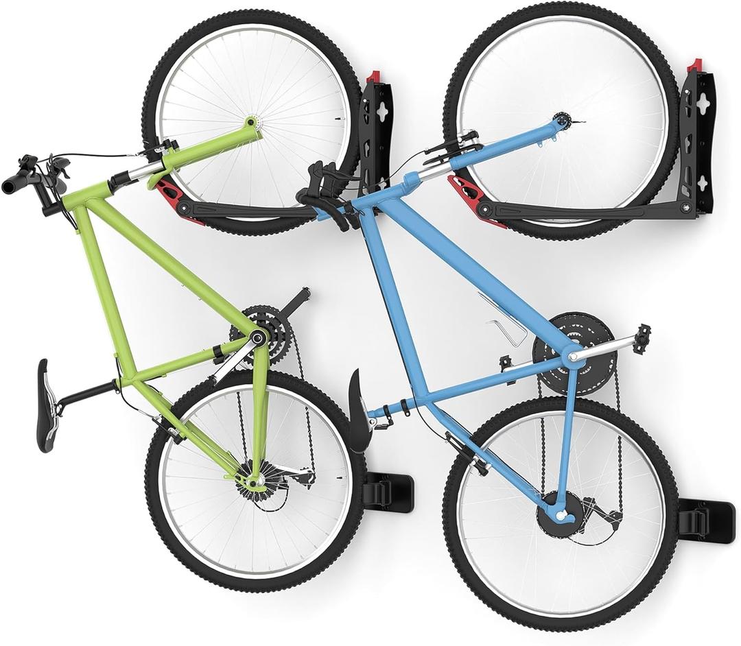 WALMANN BIKEPAL No Lifting Wall Mount Swivel Bike Rack, Vertical Bike Wall Hangers for Garage Space Saving Bike Storage Solution(2 Pack)