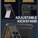 SSLOTSCASE for iPhone 17 Pro Case with Card Holder & Kickstand, Black