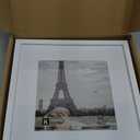 Hongkee 12x12 White Picture Frame set of 3, Made of Real Glass and Wooden Square Photo frame - Displays Picture 8x8 With Mat or 12 x 12 Without Mat, Desktop & Wall Collage Photo Frame