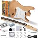 STRICH DIY Electric Guitar Kit, ST Style Mahogany Body & Maple Neck Guitar with SSS Pickups, Easy to Assemble Kit with All Parts Included  Build Your Own Electric Guitar (Natural Finish)