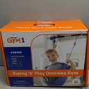 Gym1 Indoor Doorway Gym Set - Sensory Swing & Grip Rings - Adjustable Door Frame Pull-Up Bar for Kids & Adults - Door Frame Jungle Gym with Agility Ladder - 4-Piece, Blue