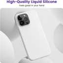 OTOFLY Compatible with iPhone 15 Pro Max Case,[Silky and Soft Touch Series] Premium Soft Liquid Silicone Rubber Full-Body Protective Bumper Case for iPhone 15 Pro Max (White)