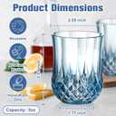 12 PCS Blue Plastic Mini Vintage Shot Glasses 3 oz Crystal Tequila Glasses Small Whiskey Glasses Vodka Glass Set Clear Disposable Liquor Cups Espresso Shot Cups for Party Weddings Gifts Birthday