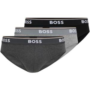 BOSS Mens 3-pack Classic Regular Fit Stretch Briefs (Black, M)