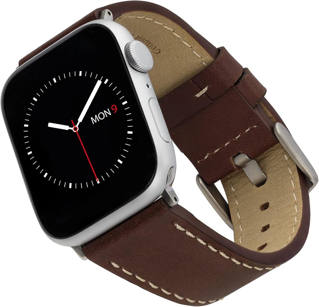 WITHit Replacement Band Compatible with Apple Watch (Brown - Leather, 42 & 44mm)