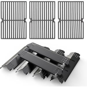 SafBbcue Grill Replacement Parts for Nexgrill 6 Burner 720-0896B 720-0896 720-0898, Cooking Grates and Heat Plates for Nexgrill Deluxe 6 Burner Gas Grill 720-0896E 730-0896 720-0896B Replacement Parts
