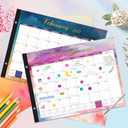 Gannyfer Desk Calendar 2026 - 18 months Use Now to Dec 2026, 22" x 17" Large Desk Calendar 2025-2026 with to-do List, Thick Paper with Corner Protectors, Large Ruled Blocks - Colorful Waterink (6 Stickers Included)