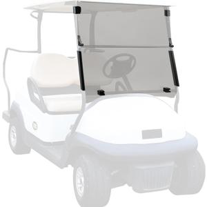 Ezgo Golf Cart Windshield Ezgo TXT Windshield Replacement for Front Fits 1995 to 2013 Ezgo TXT and Medalist Models Foldable Tinted UV Protection and Impact Resistant PC Shield