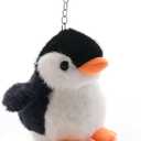 Men Women Cute Lovely Fluffy Plush Lover Penguin Keychain Keyring Handbag Backpack Car Key Ring Pendant, 8 pcs