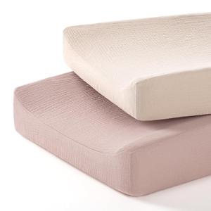 lulumoon Baby Changing Pad Cover: Muslin Diaper Changing Table Pad Cover - Changing Pad Sheets for Girls Boys, S-cream & Sand 