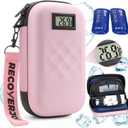 TSA Approved Insulin Cooler Travel Case Diabetic Medication Bag With Thermometer Temperature Display Medication Diabetic Cooler Travel Medicine Organizer Bag for women & 2 Ice Pack-Pink