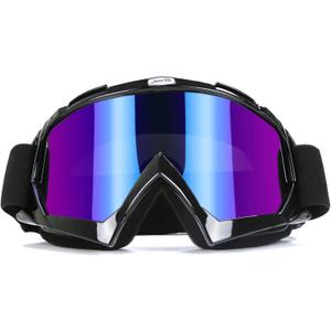 JAMIEWIN Motocross Goggles for ATV Dirt Bike Motorcycle UTV MX Offroad Riding - Anti UV Dustproof Anti Fog Racing Skiing Goggles for Men Women Youth Kids (Black Frame+color Lens)