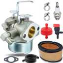 640152 Carburetor for Tecumseh 640152A 640023 640051 640140 640260B HM80 HM90 HM100 8-10 HP Engine Snow Blower Mower 5000w Generator with 33268 Air Filter Spark Plug kit