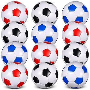 Libima 12 Pcs Soccer Ball with Pump Official Size 3/4/5 Soccer Ball Bulk for Child Adult School Sport Training Practice Back to School(Size 4,Red, Blue, Black)