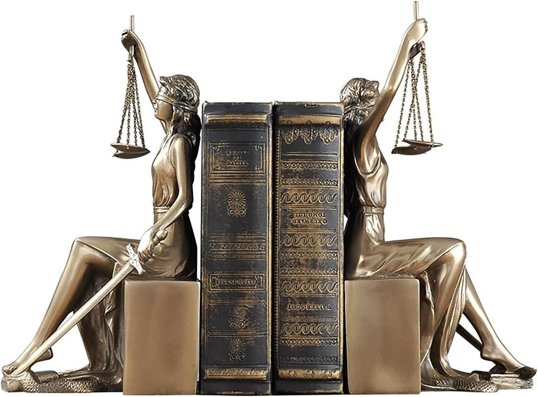 Lady Justice Statue Sculpture Figurine Home Decor Decorative Bookend
Greek Goddess Cast Bronze Resin for Lawyer Office Table Desk Top Book Shelf Living Room Bedroom Cabinet Vintage Ornament