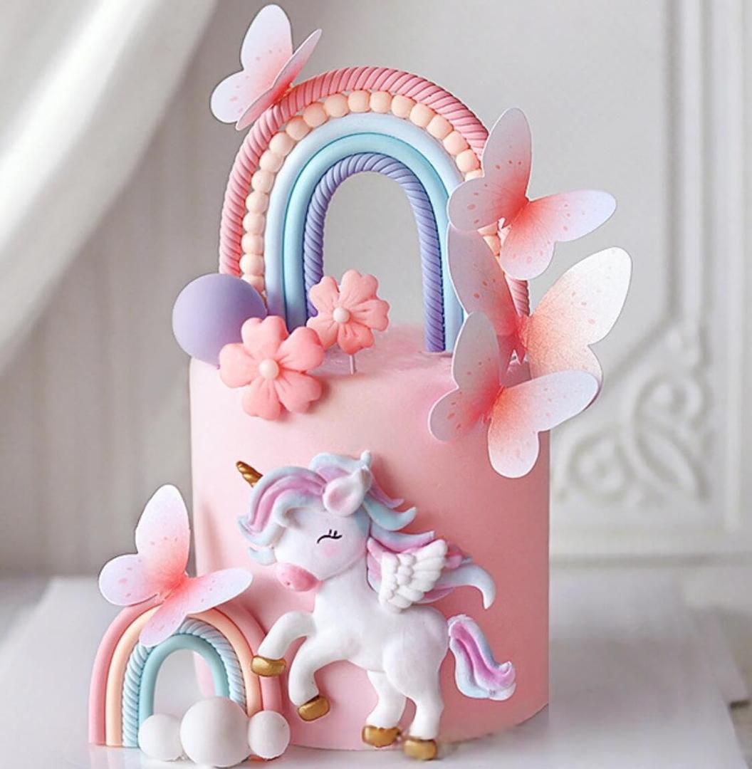 Pony Unicorn Cake Decoration Unicorn Cake Topper Pony Rainbow Cake Topper Unicorn Party Favors Birthday Cake Decoration for Girl