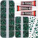 b-7000 Glue on 7500Pcs Dark Pink Rhinestones Flatback for Crafts Clothing Clothes Fabric Shoes Jerseys, Crystals Diamonds Gems Flat Back Rhinestone Kit Multi Sizes SS 6 to SS 20