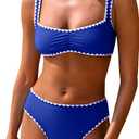 ANRABESS Womens Bikini Sets Two Piece Swimsuit Ribbed Front Ruched Mid Waisted Bathing Suit Color Block 2026 Beach Swimwear, medium