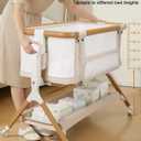 3 in 1 Baby Bassinet, Rocking Bassinet, Bedside Sleeper for Baby, Breathable Full-Mesh, 6 Height Adjustable, Comfy Mattress, Lockable Wheels, Storage Basket, Stable and Cozy Crib for Newborn Infant