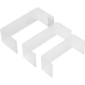 Acrylic Stands for Display,3Pcs Sizes Set Stand Jewelry Showcase Multi Color Storage Rack Shelf Holder for Home, Office(White)