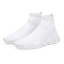 Casbeam Men's Running Knit Comfortable Lightweight Breathable Casual Sports Shoes Fashion Sneakers Slip-On Walking Shoes White Size 14