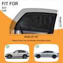 2Pack Car Window Mesh Screen 20"x43", Elastic Breathable Mesh Window Screen Sunshades Fit for Most Cars SUVs