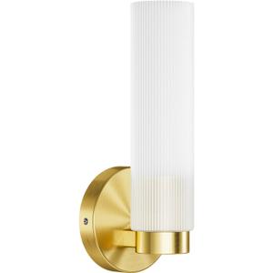 TETOTE Brushed Gold Wall Sconce Modern Bathroom Wall Light Fixtures Farmhouse Wall Lights with Frosted Glass Shade for Mirror Bedroom Living Room