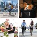 ANZOME Bike Basket, Folding Small Pet Cat Dog Carrier Front Removable Bicycle Handlebar Basket Quick Release Easy Install Detachable Cycling Bag Mountain Picnic Shopping, 13.4"L x 9.4"W x 11.8"H