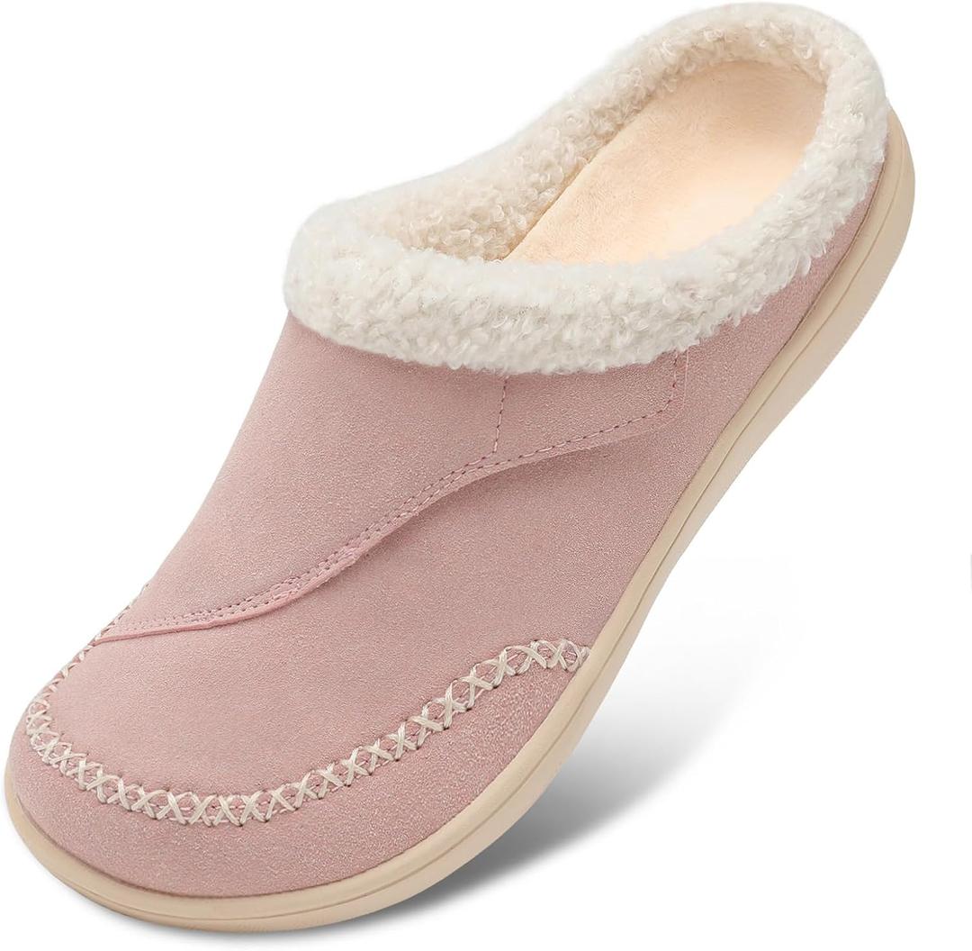 eIsfIt Slippers for Women Wide Diabetic Slippers Memory Foam House Slippers Adjustable Arthritis Edema House Shoes Bedroom Slippers Pink Size 8