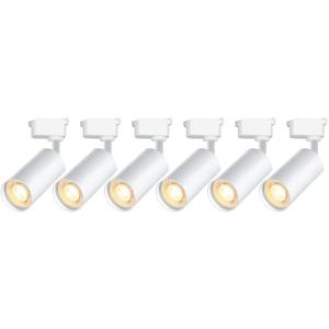 Dimmable H Type Track Lighting Heads, 6PCS Brightened 4000K Natural White 20W 2400lm for Accent Lighting, LED Track Lighting Ceiling Spotlight Fixture