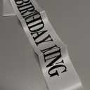 Birthday King Sash White for Men Black Foil Letter 21st 30th 40th 50th 60th or Any Fun Birthday Party Favors Decorations (White Black)