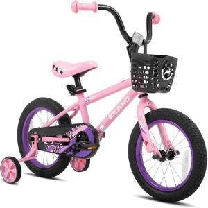 KEANO Cervine 14 16 20 Inch Kids Bike for Boys Girls Ages 3-10 Years, 14 16 Inch Toddler BMX Bikes with Training Wheels and Basket, 20 in Children Bicycles with Kickstand (Pink)