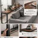 Homleke 71" L Bar Table,Narrow Long Kitchen Dining Table, Counter Bar Height Table, High Pub Desk,Metal Frame, Rustic Brown and Black