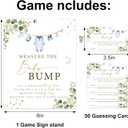 Whaline Baby Shower Games 50Pcs Eucalyptus Leaves Measure The Baby Bump Cards with Sign How Big is Mommy's Belly Game Cards for Party Favor Supplies