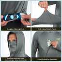 KastKing Sun Tamer Performance Fishing Hoodie, UPF 50 Sun Protection Shirt, Built-in Neck Gaiter, HYDROCOOLING Cooling Fabric (Gray, XL)