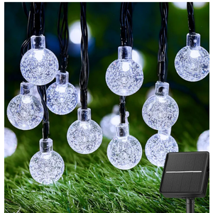 Brightown Solar String Lights Outdoor 60 Led 35.6 Feet 8 Lighting Modes Globe Waterproof Solar Powered Patio Lights for Garden Yard Porch Wedding Party Decor (Pure White)
