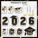 Large 11 PCS Graduation Yard Signs, Class of 2026 Congrats Grad Outdoor Lawn Yard Sign with Stakes, Graduate Yard Decorations for College High School Party, Black and Gold