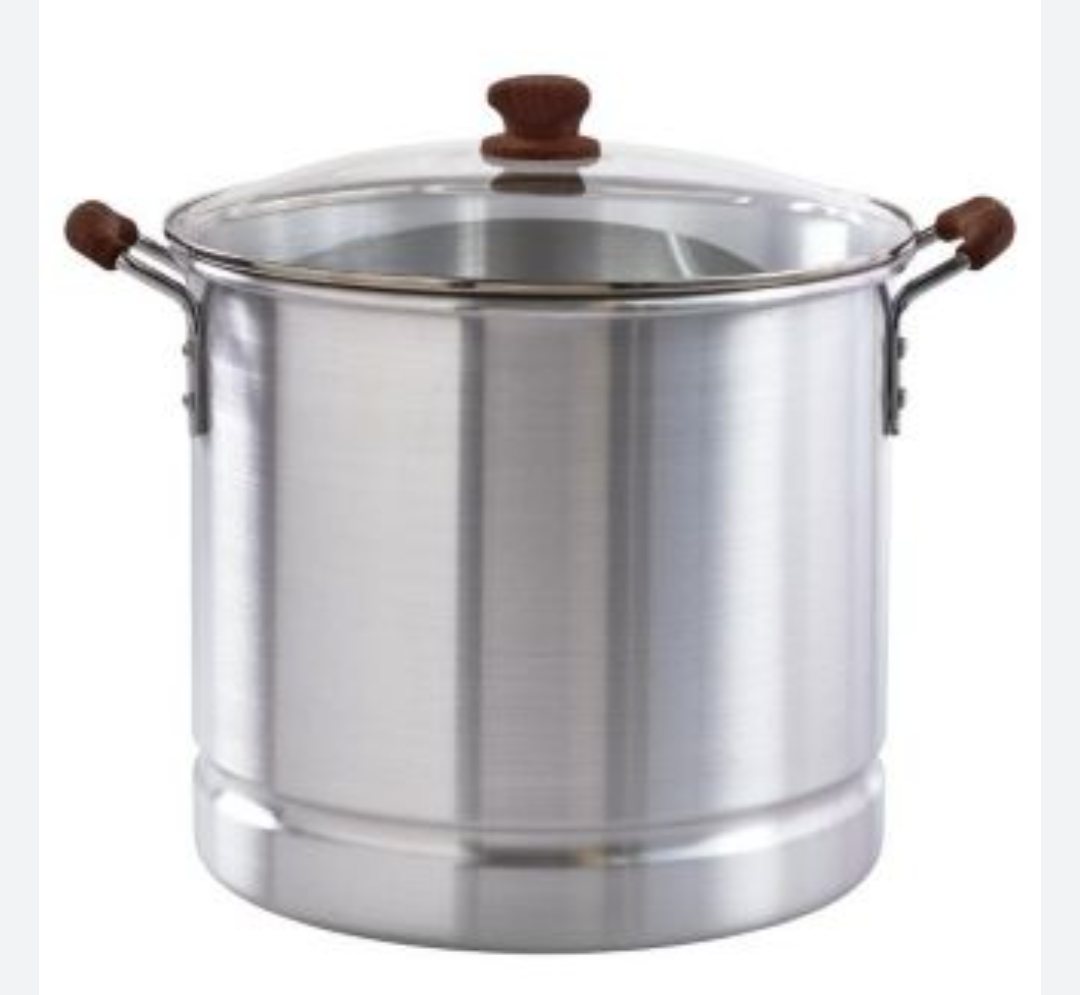 IMUSA 32-Qt. Steamer With Glass Lid and Wood look Handles