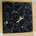 3.3Artificial Black Roses Heads40 Pcs Satin Rose Heads No Stem for DIY Flower Well,Crafts Bouquest (Black)
